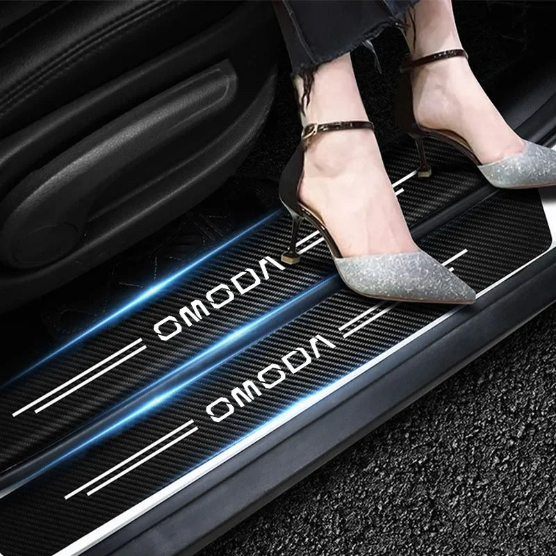 Carbon Fiber Car Trunk Bumper Protective Sticker Anti Scratch Sticker Tape For Chery OMODA 5 S5 O5 E5 C5 PRO PHEV Accessories