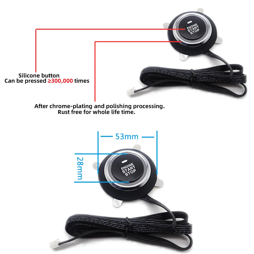 Car alarm with autostart Universal central locking car Remote starter kit Automotive start stop PKE Keyless Start button system