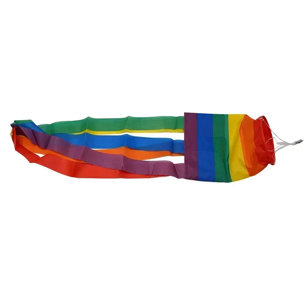 100D FABRIC 35 X 5 X 5 Inch 5 Feet Porch Deck 88 X 13 X 13cm Party Decoration Polyester Rainbow Windsock Backyard