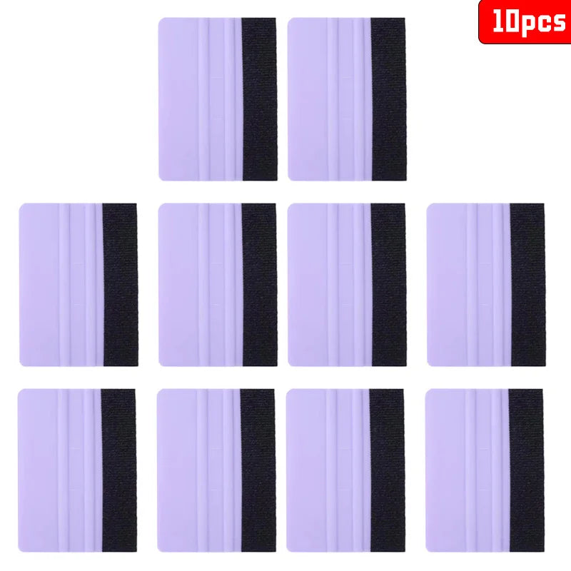 10pcs Car Stickers Film Install Squeegee Vinyl Carbon Fiber Scraper with Felt Squeegee Tool Film Wrapping Car Wrap Tools