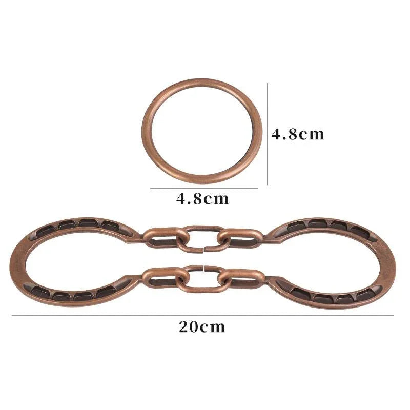 Horseshoe Lock (Brown) 3D Metal Puzzle Brain Teaser Ring Removal Adults Kids IQ Challenge Games Old Lock Shackles Solution Wit