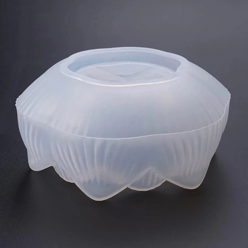 Lotus Shape Candle Holder Plaster Mold Lotus Candle Cup Vessel Cement Mold Terrazzo Silicone Mold Jesmonite