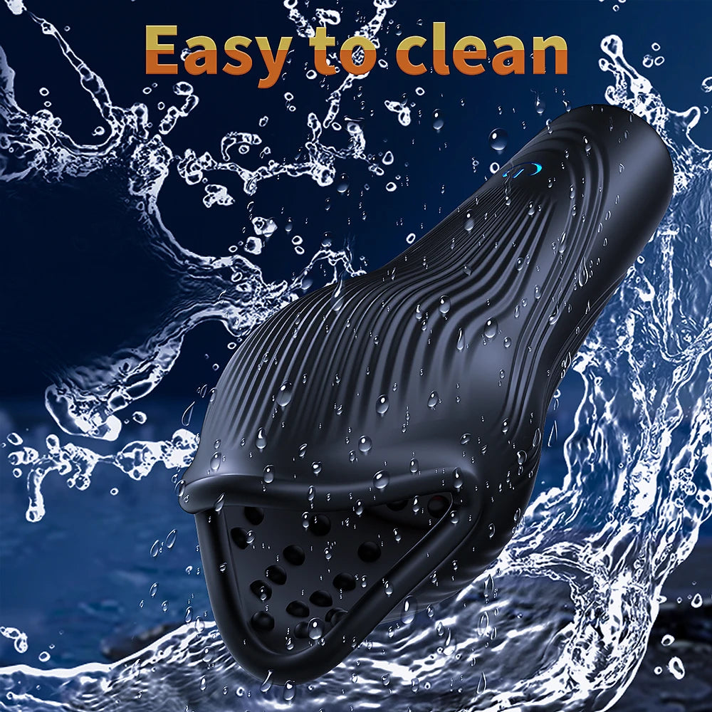 Powerful Blowjob Male Masturbator Cup Tongue Licking Glan Stimulation Vibrator Penis Massager Delay Trainer Sex Machine Sex Toys