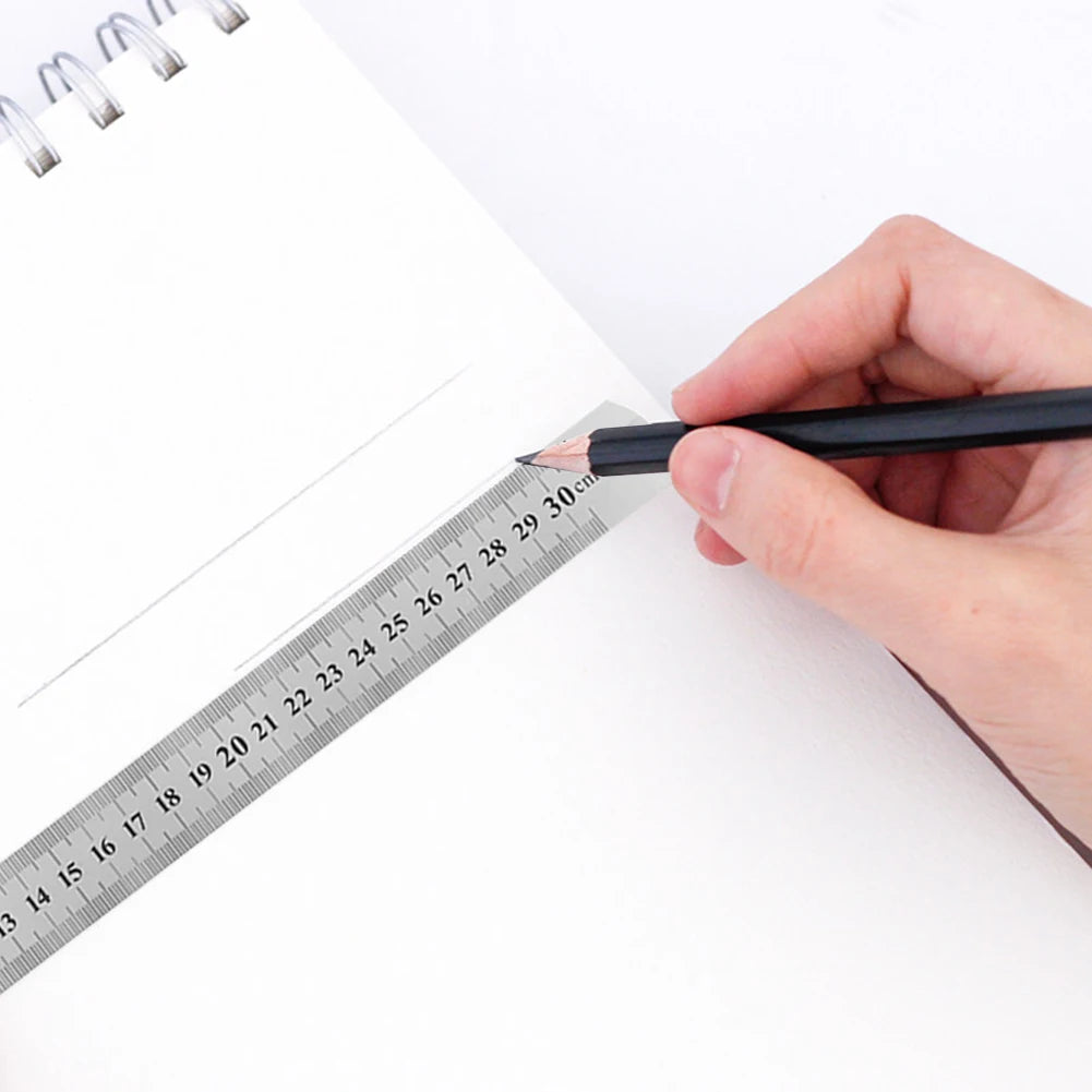 Stainless Steel Metal Straight Ruler Precision Double Sided Precision Measuring Tool Scale Metric Ruler Accessories 15-40cm