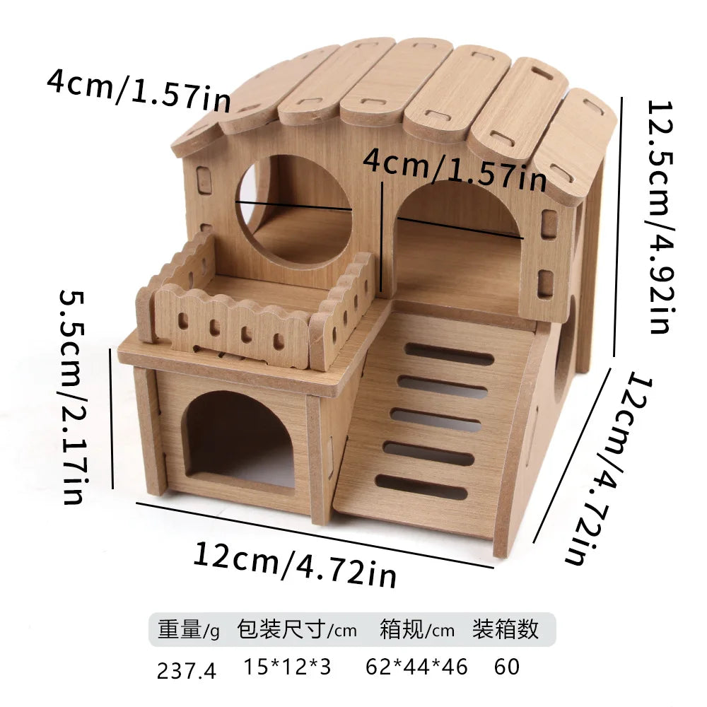Hamster Squirrel Solid Wood Avoidance House Hedgehog Wooden House Golden Bear Nest Dutch Pig Dormitory Rutin Chicken Large House