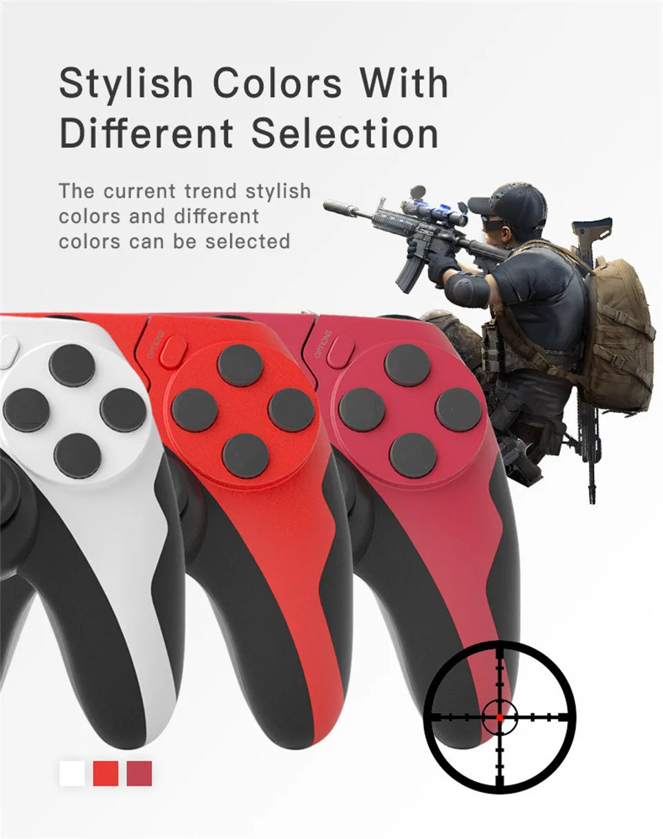 GAMINJA Wireless Controller Bluetooth Gamepad Double Vibration 6Axis Joypad Touchpad Microphone Earphone Port For PS4 PS3 PC