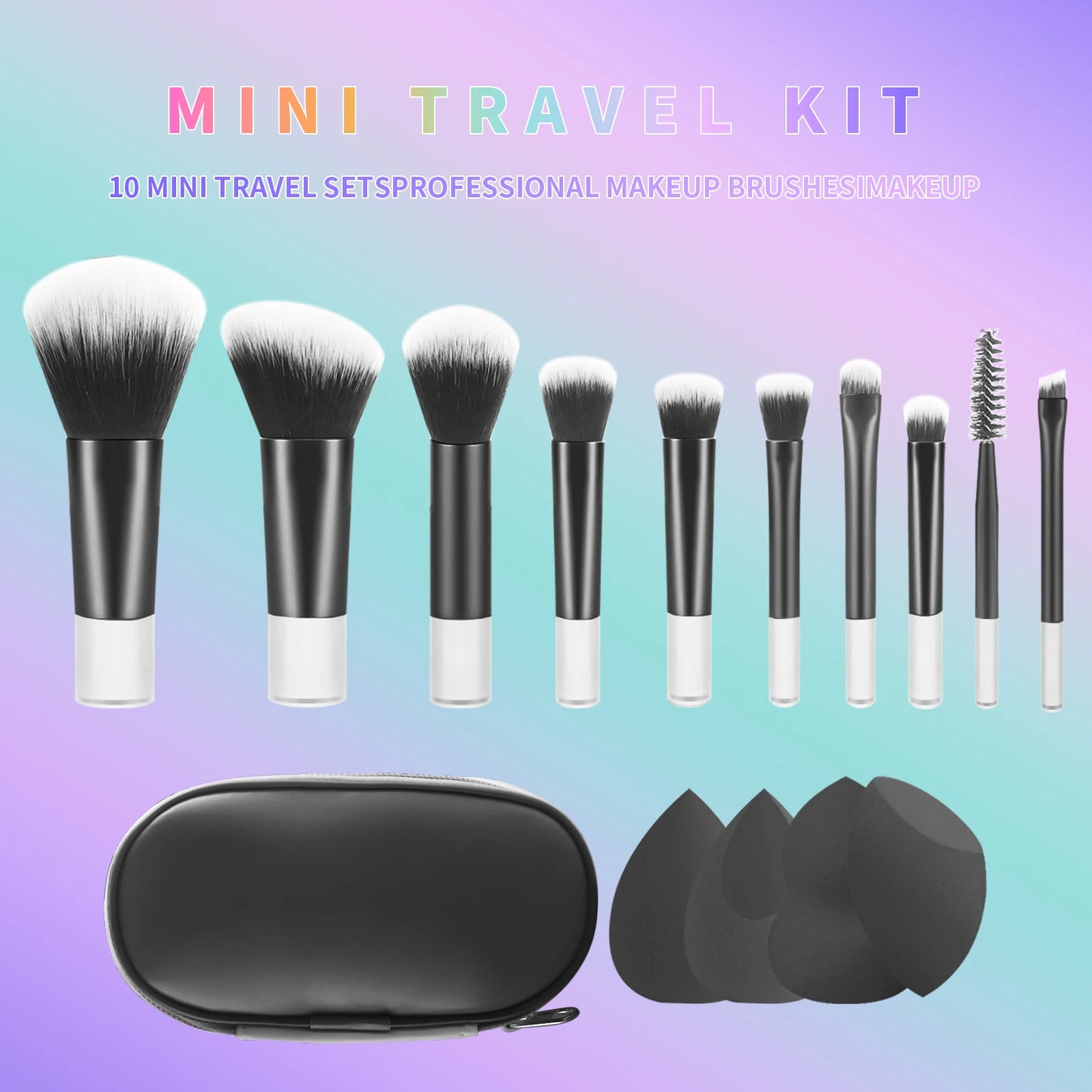 Makeup Brush Sets, 15pcs Plastic Multiple shapes Beauty Egg&Storage bag Multifunctional Cosmetic Brush For Making Up Supply