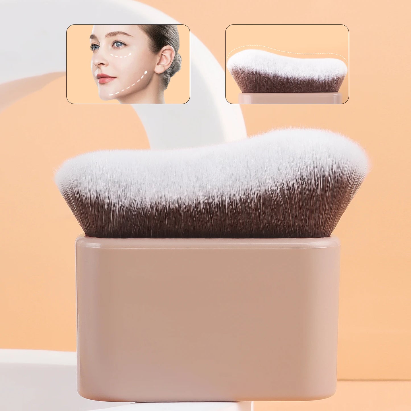 Foundation Brush, 1pcs Plastic Creative	wave Fit Perfectly Cosmetic Brush	at home or On-the-Go