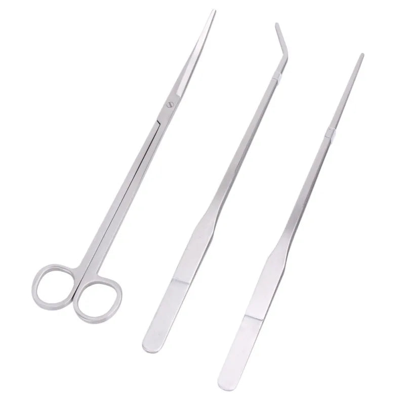 Aquarium Scissor Tools Fish Tank Tweezer Plants Wave Scissors Grass Stainless Cleaning Tools Storage Holder Aquarium Accessories