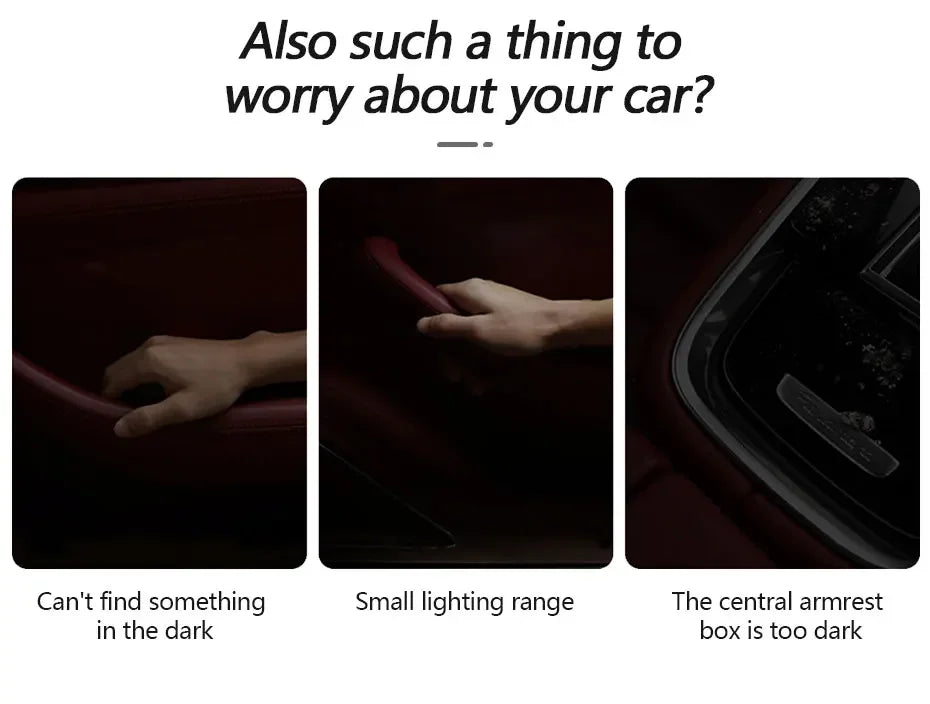 Car RGB Interior LED Small Light USB Rechargeable Magnetic LED Touch Interior Reading Light For Armrest Box Storage Box Lights