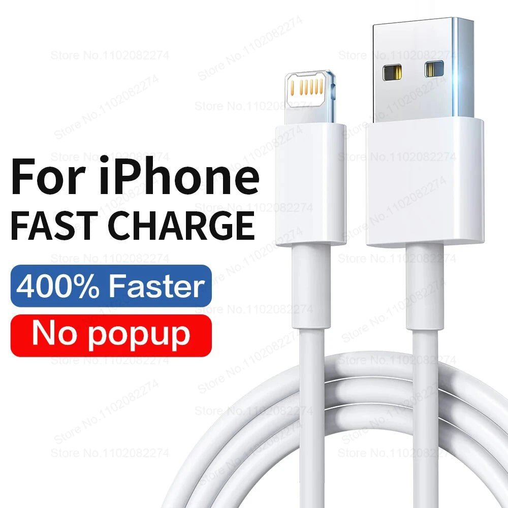 USB Cable For iPhone 14 13 12 11 Pro Max Mini 6 7 8 Plus XS X XR Phone Data Sync Fast Charging Wire Cord 0.25M 1M 2M Accessories