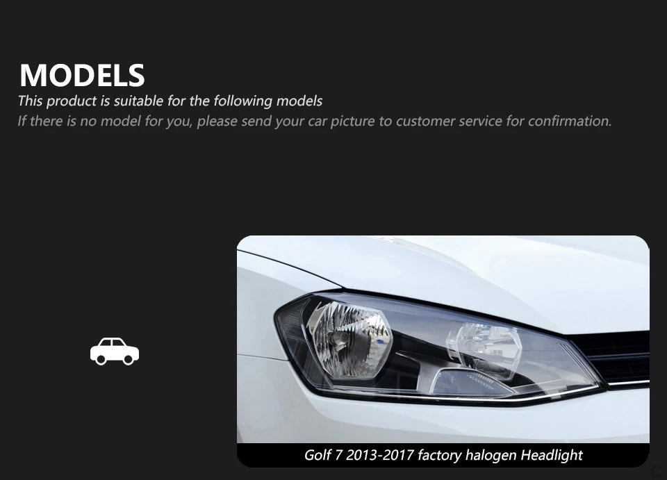 AKD 2 PCS For Golf 7 2013-2017 MK7 Upgrade 7.5 Design LED Auto Headlights Assembly DRL Bifocal Lens Lamp Accessories