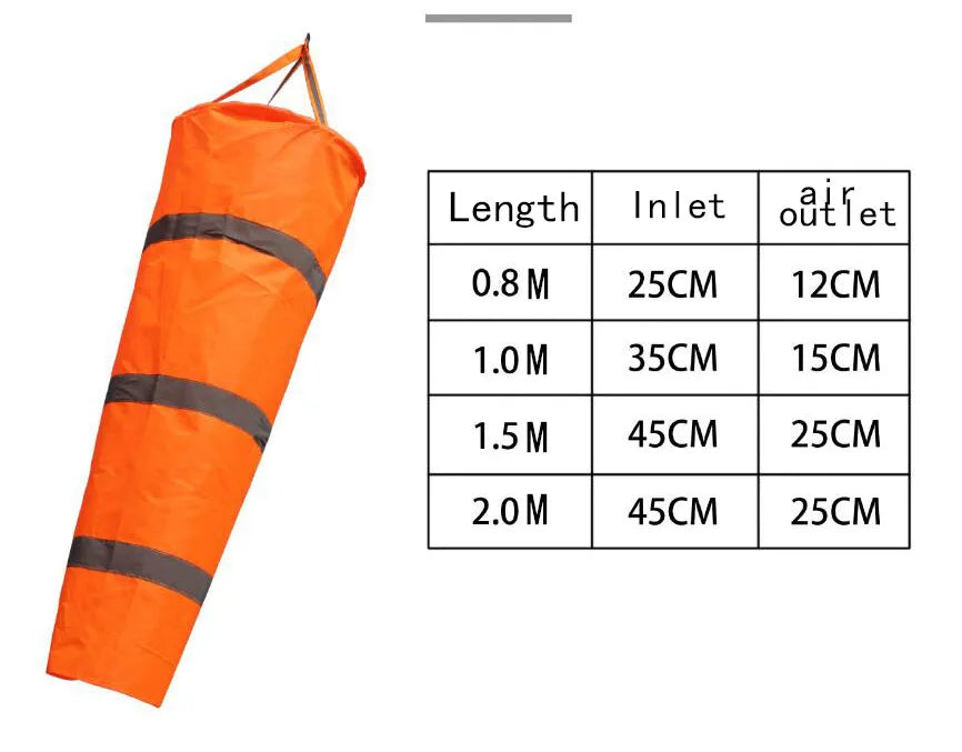 80/100/150cm Windsock Weathervane Scratchproof Windproof fluorescent Reflective windsock weather bag wind vane wind wind direct