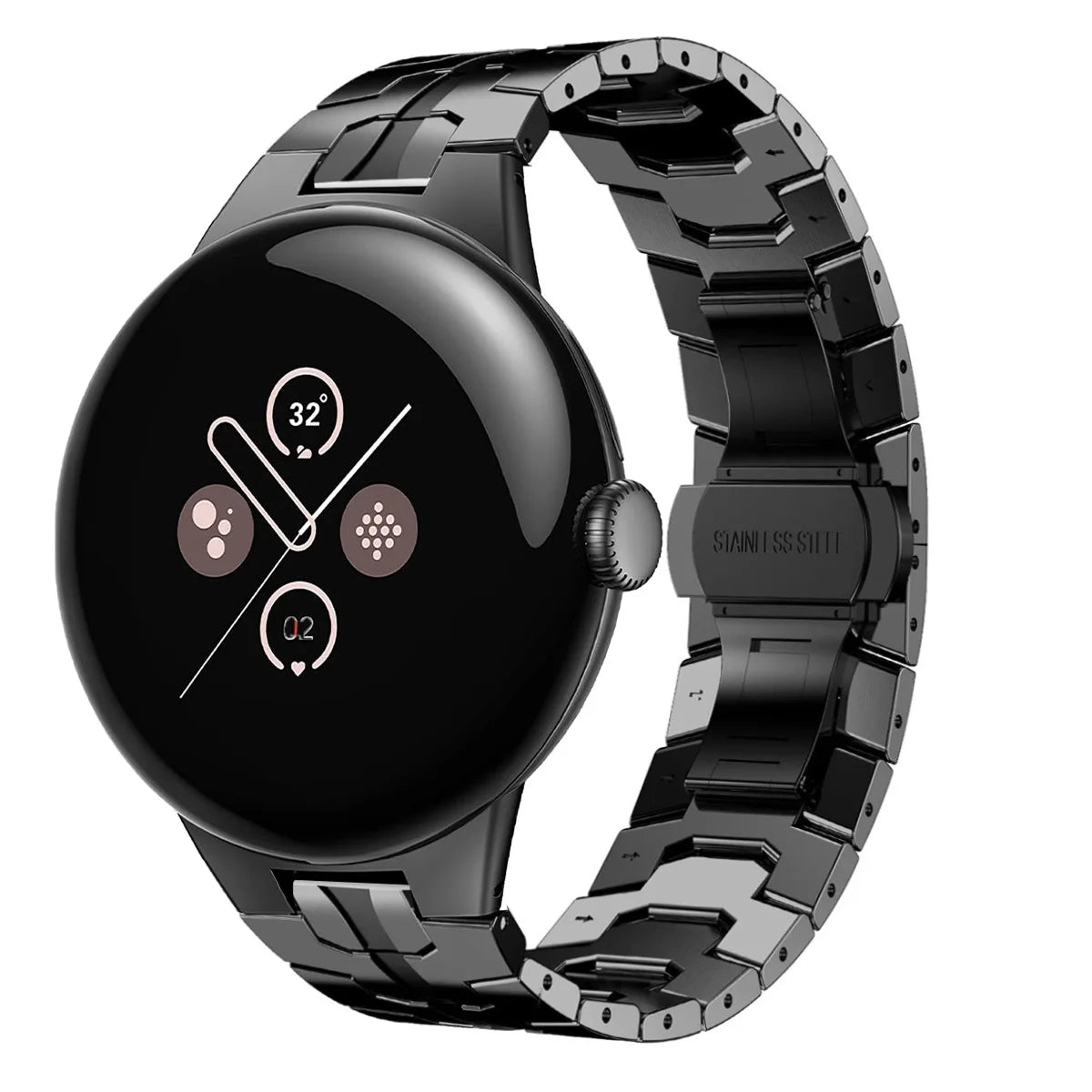Luxury Stainless Steel Strap Suitable for The Google Pixel Watch 1/2/3 41mm Armor-like Metal Unibody Strap