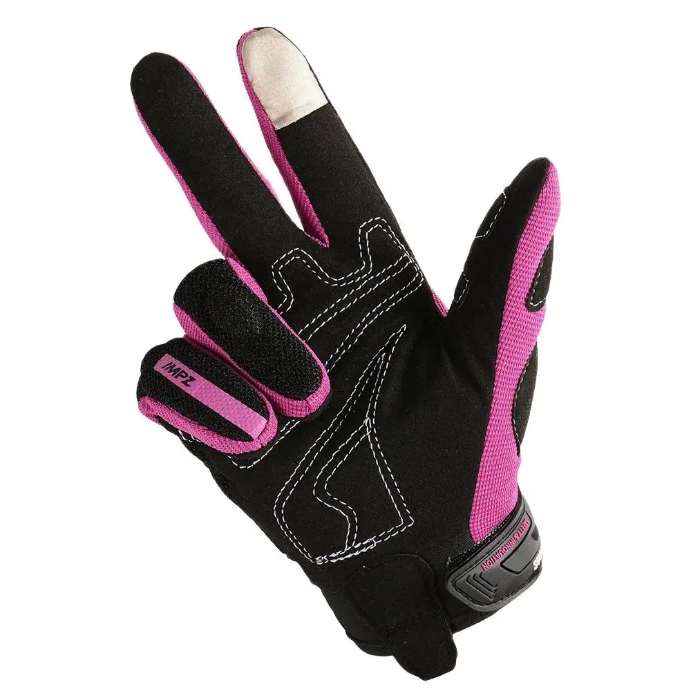 SUOMY Women Purple Motorcycle Gloves Touch Screen Full Finger Racing/Climbing/Cycling/Riding Sport Windproof Motocross Gloves