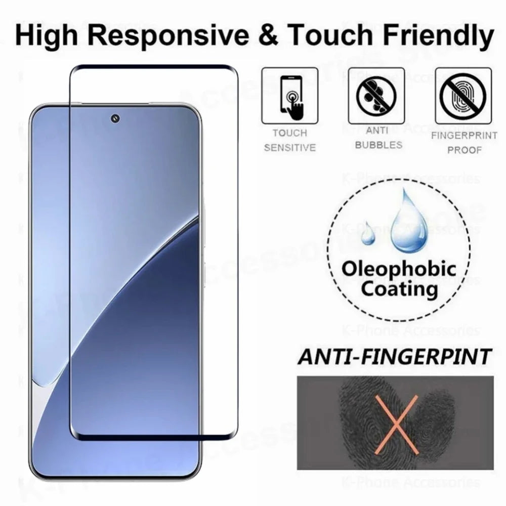 2 Pcs One-Click Tempered Glass For Xiaomi 15 Pro/14 Ultra/13/12/11 Pro /10 Ultra Easy Install Premium Screen Protector HD Glass