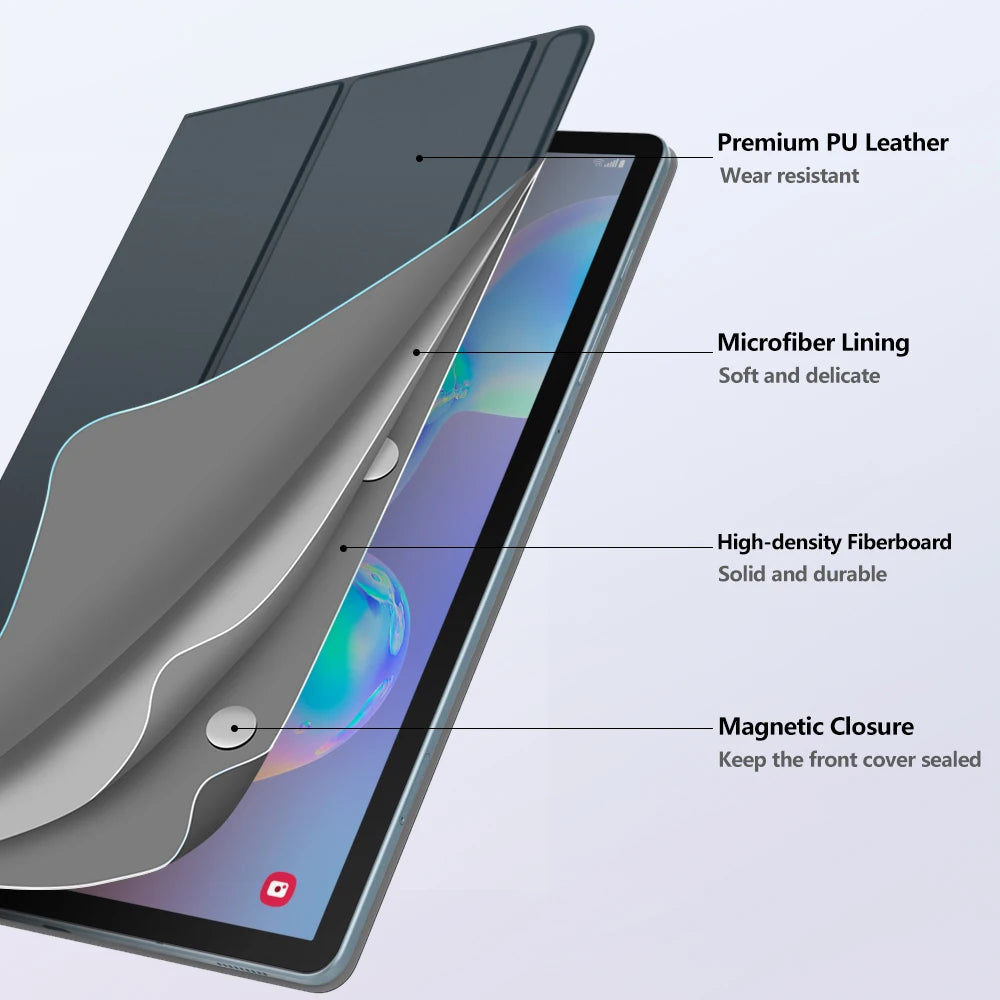 Case For Samsung Galaxy Tab S6,Ultra Thin Magnetic Stand Cover With Pencil Holder For Galaxy Tab S6 Anti-Fall Smart Case