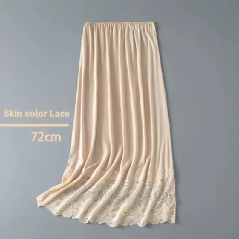Summer 3 Lengths Womens Lace Underskirt Petticoat Under Dress Long Skirt Safety Skirt Lining Oversize Under Dress Slip