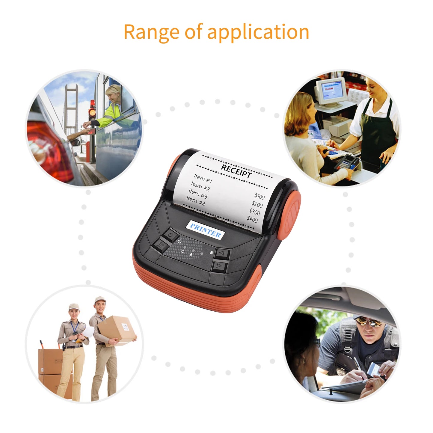 80mm Thermal Printer Portable Receipt Ticket Wireless Bluetooth Mobile SRS Topup Pay Bill Pocket MTP-3 Printer Android Phone PC