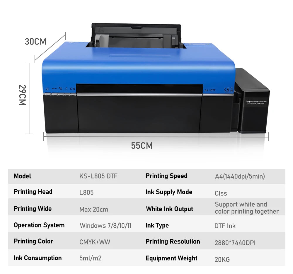 A4 DTF Transfer Color Printer with dtf oven dryer A4 L805 impresora dtf TShirt Printer Directly To Film printer for tshirt print