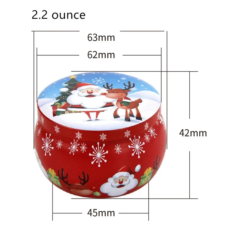 Empty Travel Christmas Aromatherapy Candle Jar Christmas Scented Candle Tin Jar Soy Wax Plant Candle Gift Box Only Empty Jar