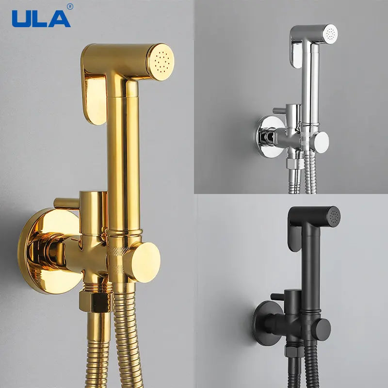ULA Brass Bidet Faucet Portable Bidet Sprayer Single Cold Water Tap Toilet Faucet Sprayer Douche Bidet Faucet Black/Chrome/Gold