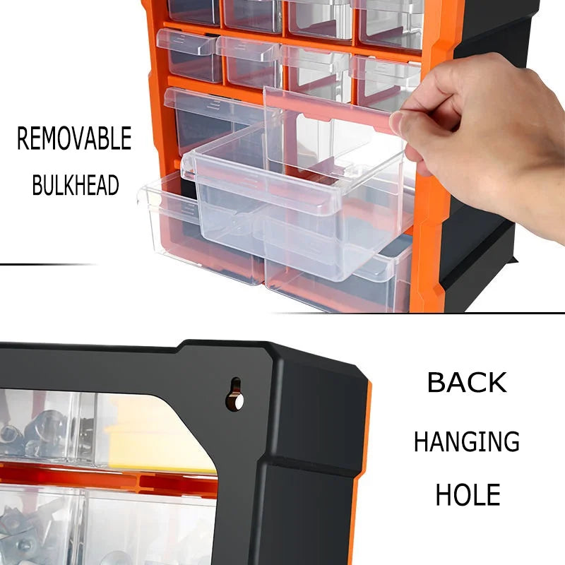 LEADLOONG Drawer Type Parts Cabinet Turnover Box Plastic parts Box Screw Box Tool Cabinet Material Box