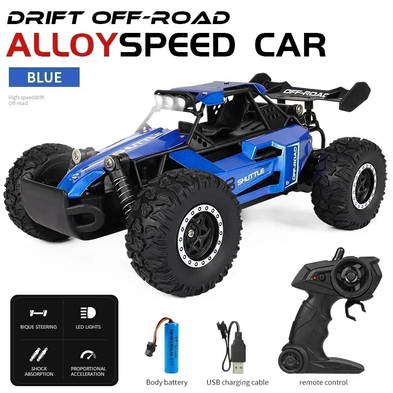 DK087 1:16 2WD Brushless High-Speed Off-Road Remote Control Drift Racing Car 20KM/H with LED Lighting 2x2 RC Truck Car Model Toy