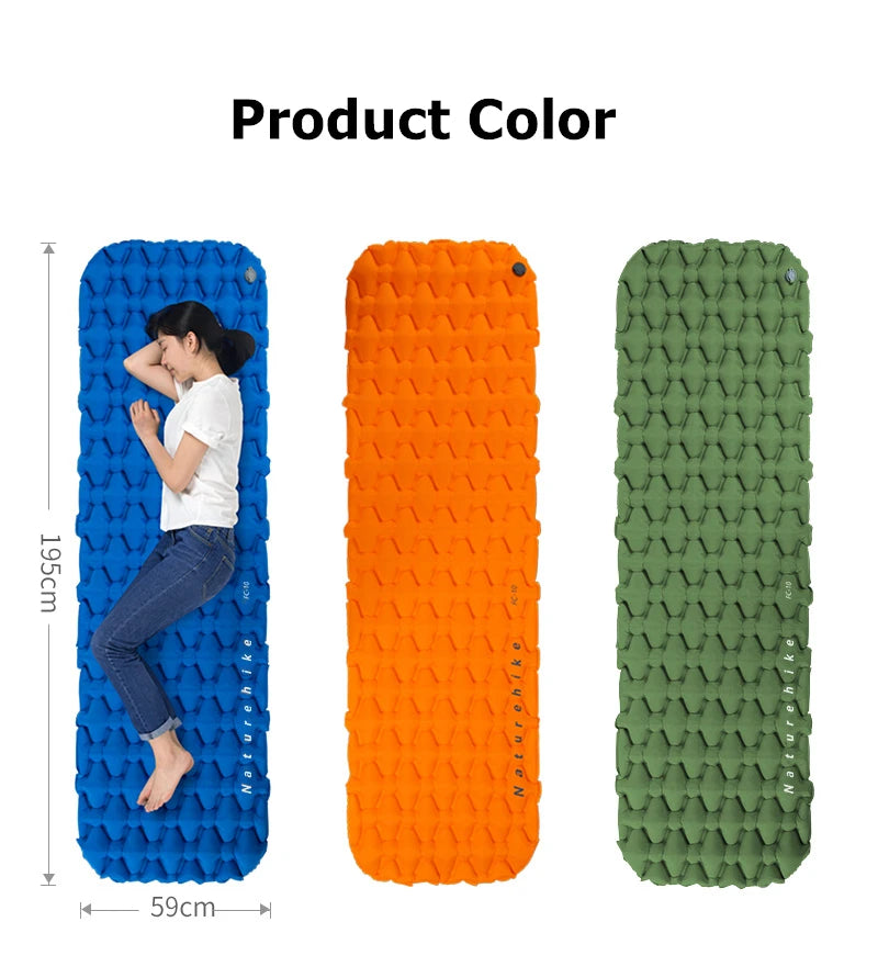 Naturehike Camping Air Mattress Ultralight Waterproof Nylon Inflatable Cushion Outdoor Portable Sleeping Bed Hiking Picnic Mats