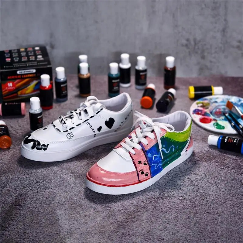 24 Colour Acrylic Paint Colors Bottled Acrylic Paint Set Paint For Fabric Clothing Painting Rich For Leather DIY Pigment
