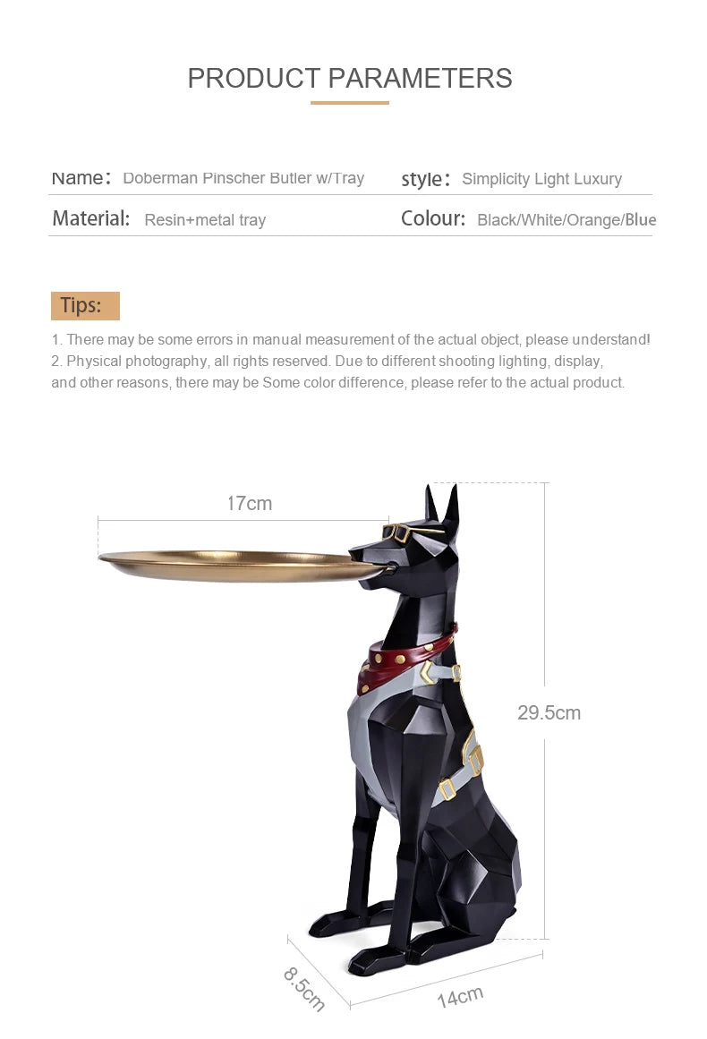 Design Tray dog Statue Butler Tray for Key Box Home Ornaments Animal Figurines Office Decoration Resin dog Sculpture decor Rooms