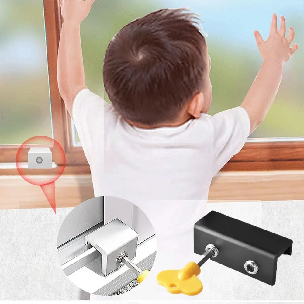 Useful Aluminum Alloy Sliding Window Locks Safety Unisex Protection Anti-Theft Limit Device Adjustable Window Safety Lock
