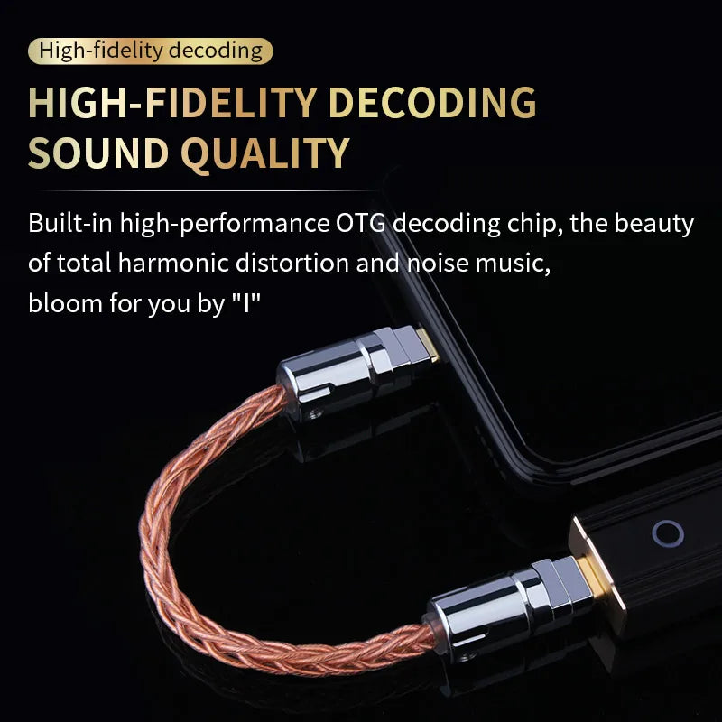 OTG Cable Adapter Lightning to Type-C/ Lightning Cable HiFi Portable DAC Headphone Amplifier OTG Audio Adapter for IPhone