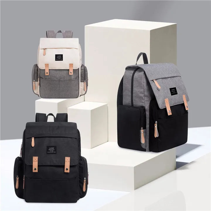 LAND Mommy Diaper Bags Landuo Mother Large Capacity Travel Nappy Backpacks with  Changing Mat Convenient Baby Nursing Bags