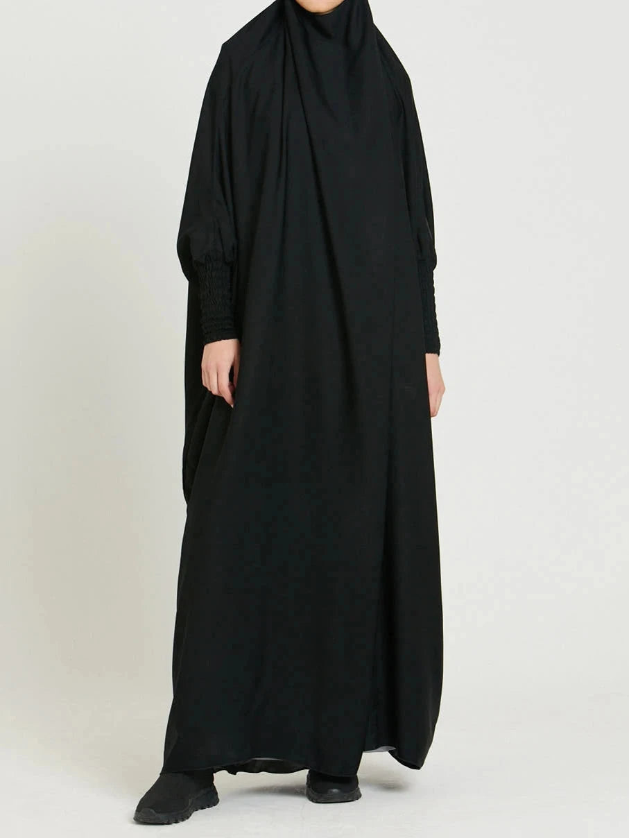 Dubai Turkey Big Hemline Solid Robe Dress