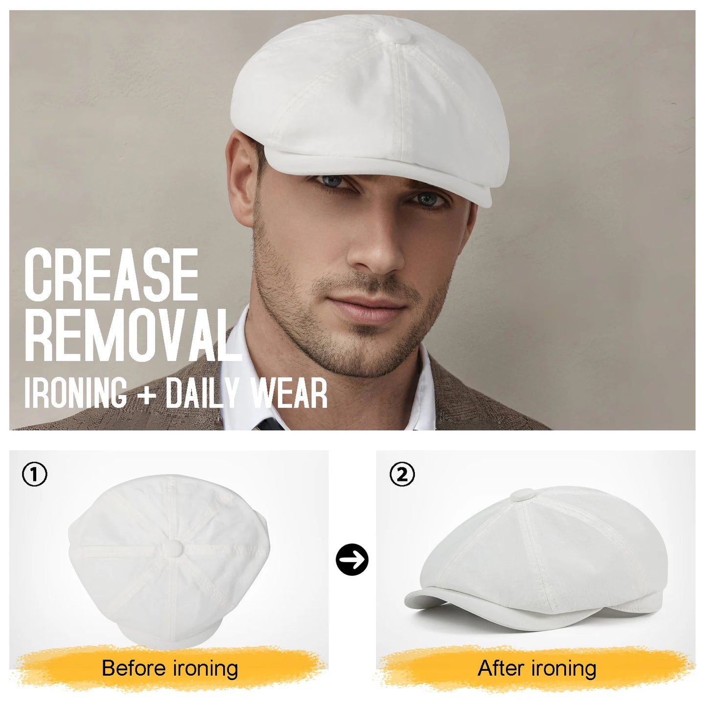 BOTVELA Men's Newsboy Gatsby Hat 100% Cotton Vintage Flat Ivy Driving Cabbie Cap