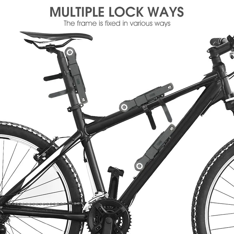 WEST BIKING Bicycle Folding Chain Lock Anti Theft Combination Lock Heavy Duty Safety Motorcycle MTB Road Cycling Electric Lock