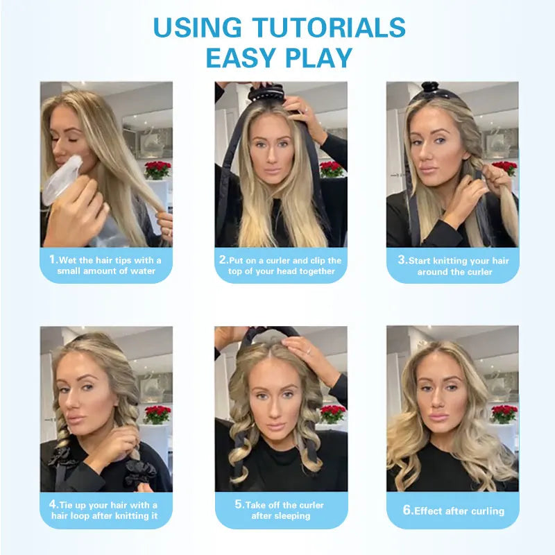 Woman Heatless Curling Rod Roller Curls Beauty Lazy Natural Soft Wave  Salon Household DIY Hair Rollers Styling Tools Supplies
