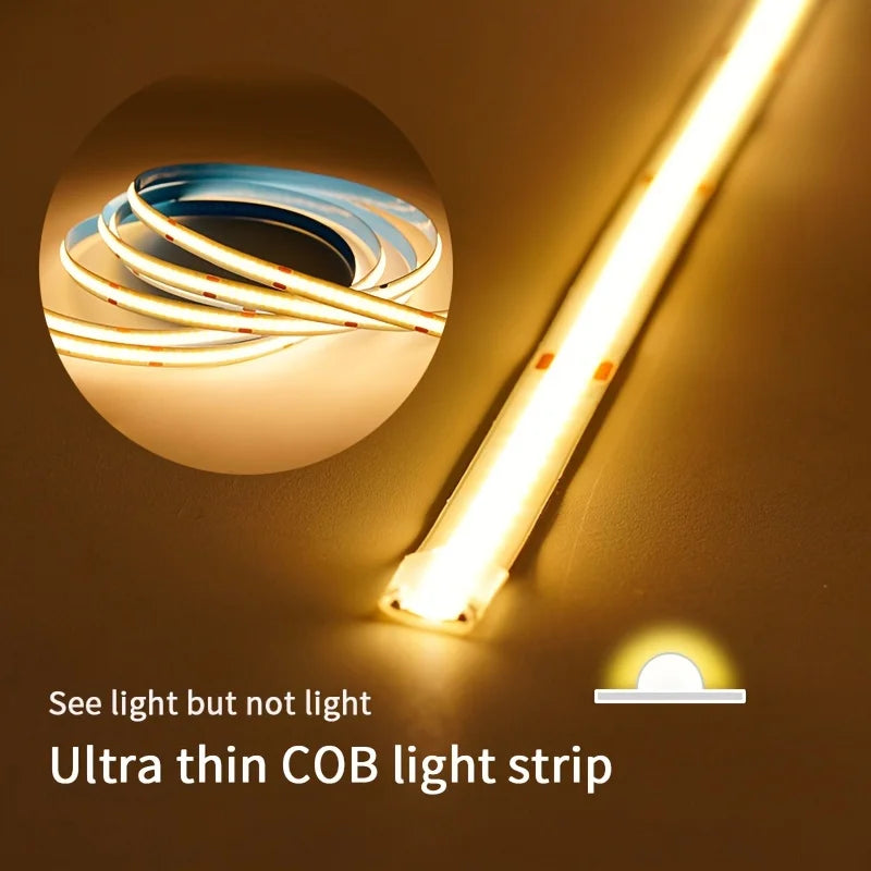 COB LED Lights Strip USB 5V Flexible LED Lights Room Decor Tape Ribbon Smart Touch Sensor Dimmer Switch 320Led Linear Backlight