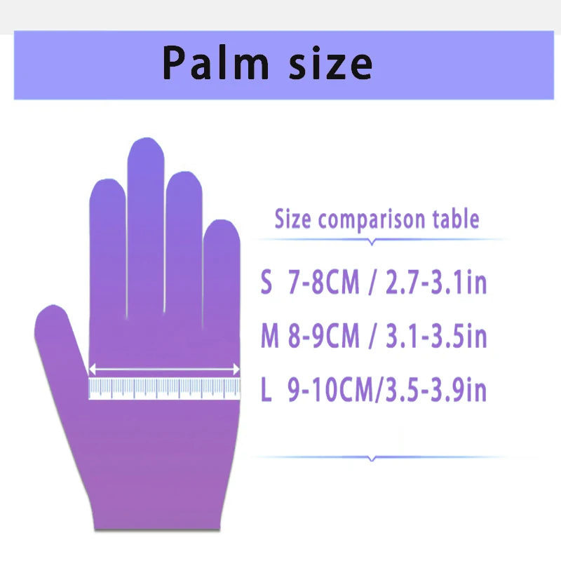 20/50/100/200/4001000pcs disposable purple nitrile gloves, suitable for car kitchens, gardening, and home cooking