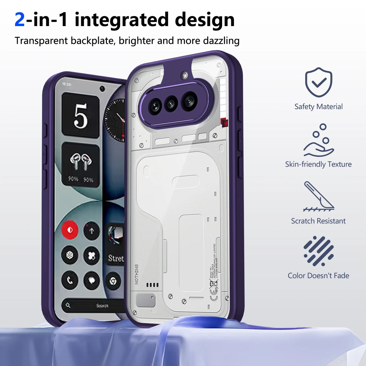 Nothing Phone 4A Case Plating Silicone Bumper Shockproof Clear Back Cover Hard Phone Case for Nothing Phone 4A Phone4A 2026 A069