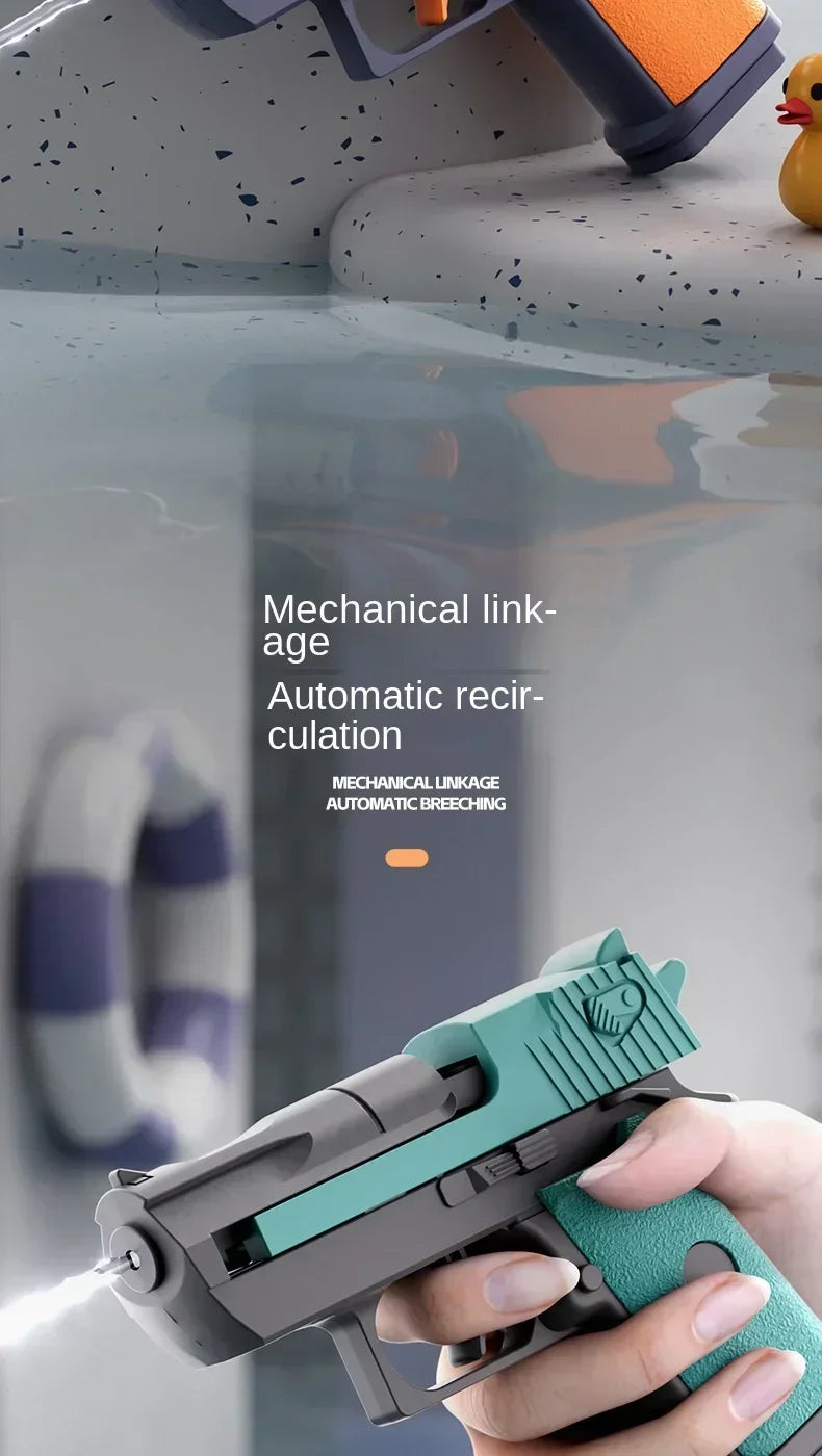 Desert Eagle Large Water Gun Capacity High Voltage Linkage Continuous Fire Glock Summer Water Battle Beach Children's Water Gun