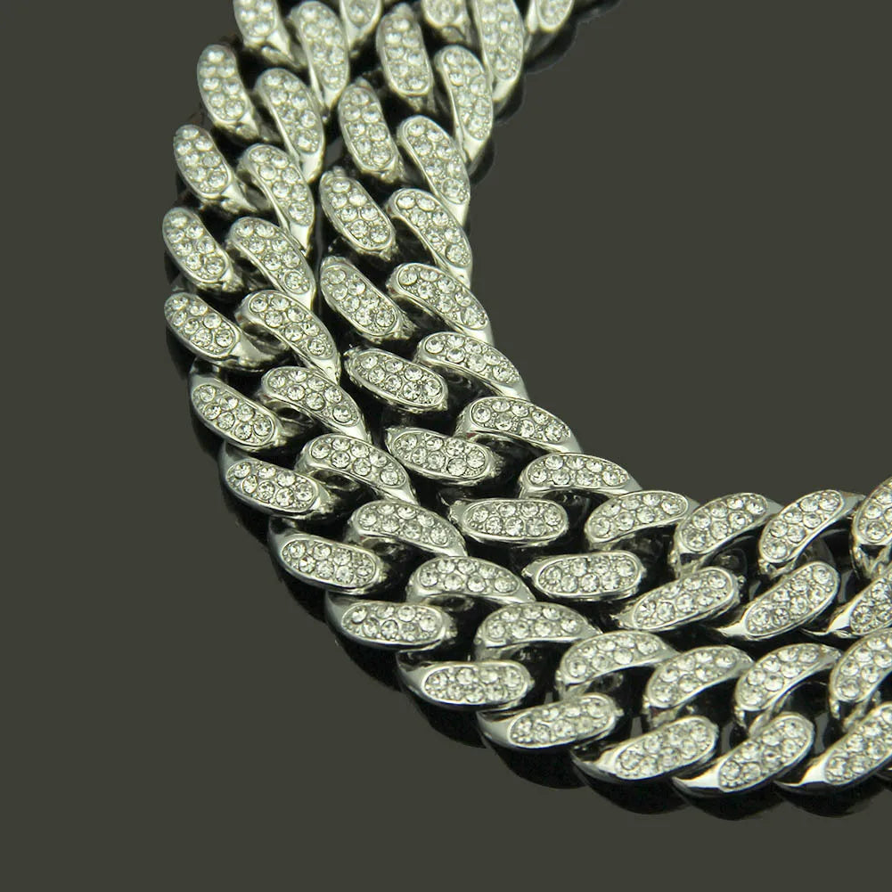 HNSP Luxury Ice Chain For Men Cuban Necklace Jewelry Hip Hop Neck Male Accessories 13MM Wide