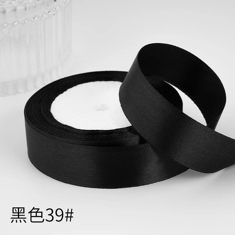 25yards/roll 1inch Satin Ribbon DIY Handmade Crafts Gift Box Flower Cake Decoration Wedding Birthday Party Festival Supplies