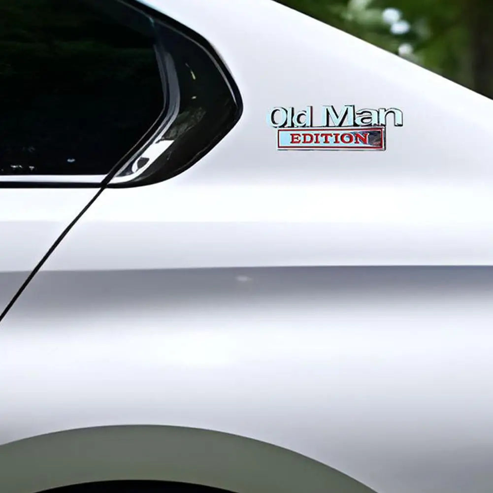 fashion Car Metal Logo 3D old man Edition Emblem Sticker Car Trunk Door Styling Decals Stickers Auto Decoration Accessories