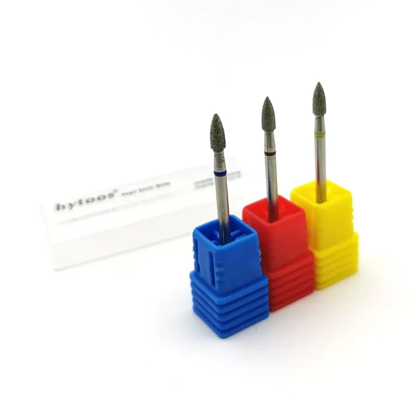 HYTOOS Cone Diamond Cuticle Bit Manicure Drills Nails Accessories Tools