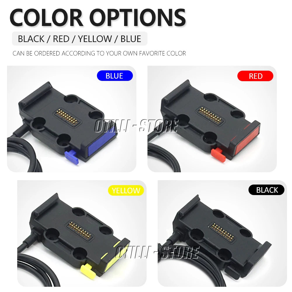 For BMW R1250RT R1200RT Adventure ADV GPS Mobile Phone Holder USB Wireless Charging Original Lossless Cable Base 12/16/22mm Clip