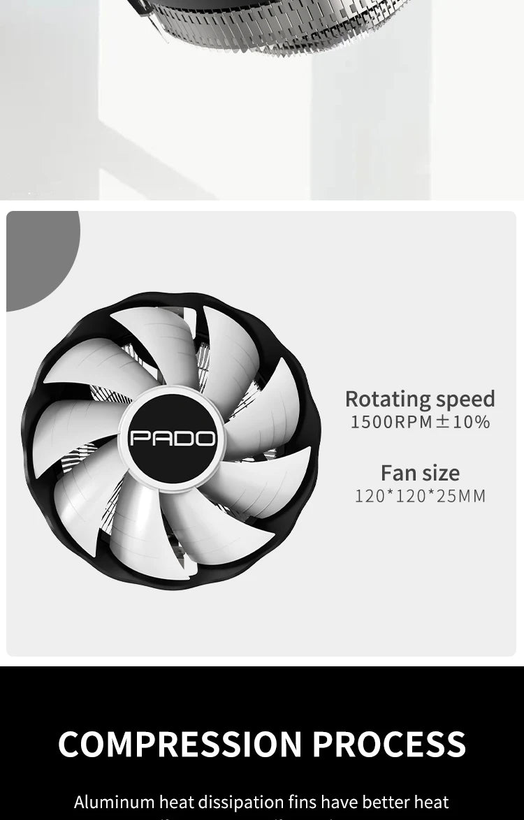 Aigo S3 CPU Cooling Processor Air Cooler Fan RGB PWM Hielera Intel LGA 1155 1700 1200 1151 AMD AM3 AM4 PC Gamer Led Fan 120mm