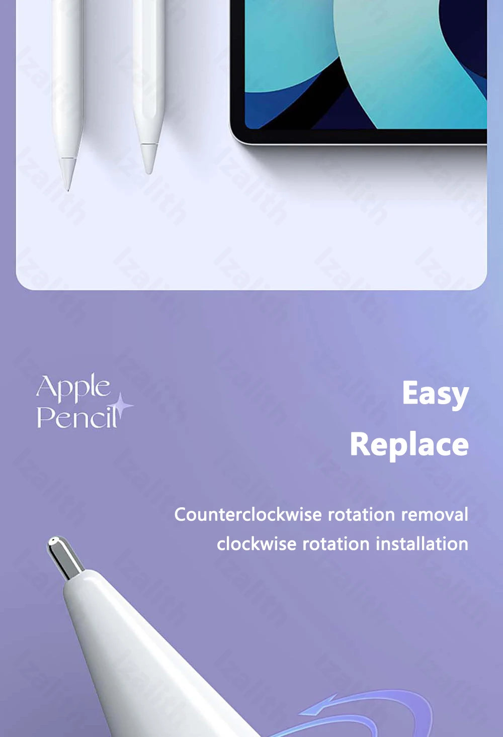 Replacement Pencil Tips for Apple Pencil 1st 2nd 3th(USB-C) 4/6 Pcs 2B Thin Soft Nibs for iPad Pro Pencil 1/2/3 Stylus Fine Nib