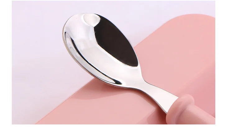 3pcs Children Spoon Forks Box Kids Stainless Steel Kids Cutlery Portable Baby Feeding Utensils Baby Spoons Baby Tableware Set